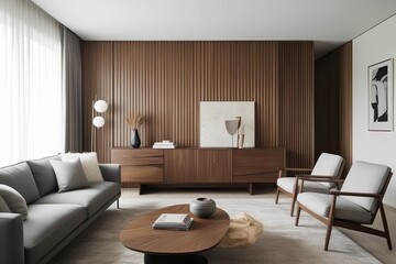 Elegant Wooden Cabinet with Decorative Accents for Modern Minimalist Living Room Decor