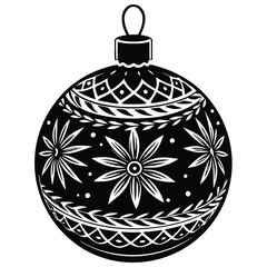 Fototapeta premium a black Christmas Ornaments silhouette vector art illustration
