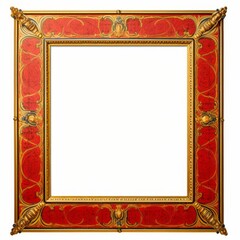 Photo Frame Golden Border Created with Generative AI Technology