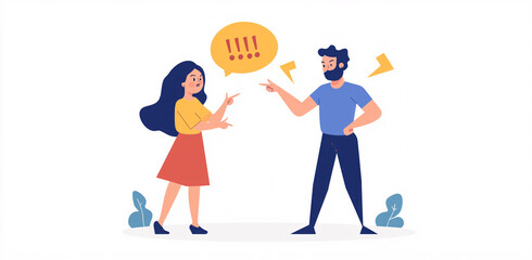 Frustrated couple arguing, expression of anger and disagreement, emotional argument, breakdown in communication, relationship conflict at home, personal discussion between husband and wife