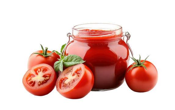 Tomato paste on white background,png