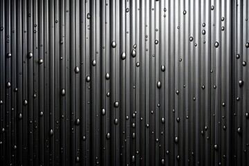 corrugated, background, water drop, texture, surface, metal, light fade,black, Black corrugated metal wall texture with a light fade and water droplets on the surface