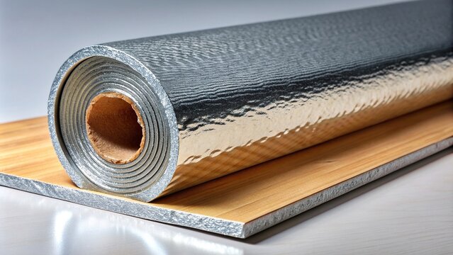 thermal, foam, tilted angle, energy efficiency, reflective, construction, surface, heat insulator, metallic surface, Surface of metalized foam heat insulator with a tilted angle