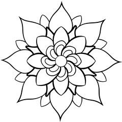 Fototapeta premium floral decorative outline coloring book page line art drawing