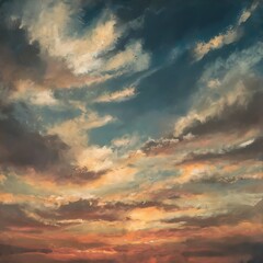 Obraz premium Vintage abstract nature sky with clouds background