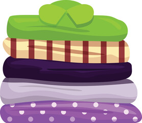 Stack of colorful, folded clothes sitting on a surface