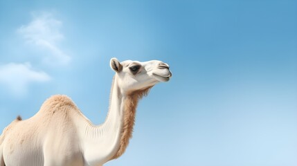 camel in the desert on sky.