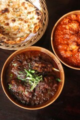 Indian Mutton Meat Curry with Indian Bread