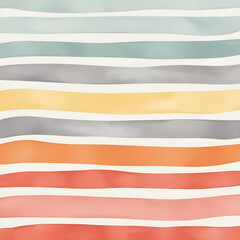 Obraz premium Soft watercolor stripes in pastel and warm tones, creating a calming abstract pattern.