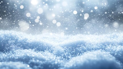 Obraz premium A soft, blurred snowfall background with a large, clear space for text