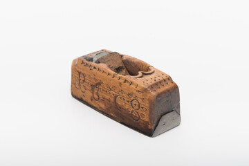 Antique Wooden Carpenter’s Plane Isolated on White Background
