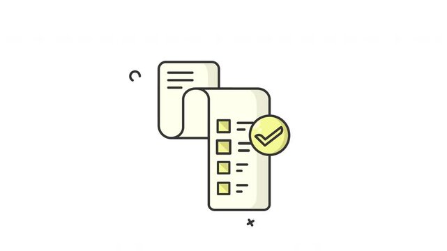 financial statement icon animation receipt loop motion graphic video design