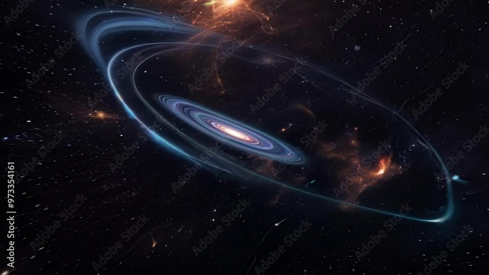 Leinwandbilder Mesmerizing spiral galaxy forms in deep space, surrounded by a swirling nebula and twinkling stars, creating a breathtaking cosmic scene full of wonder and awe