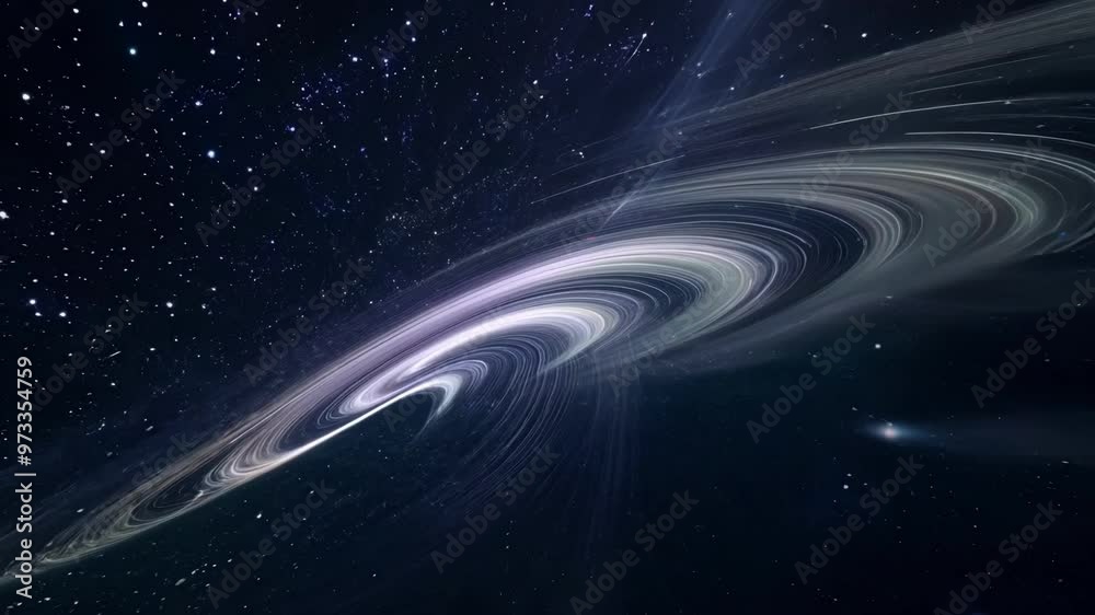 Aufkleber Massive wormhole is bending time and space, creating a tunnel through the cosmos with countless stars in the background