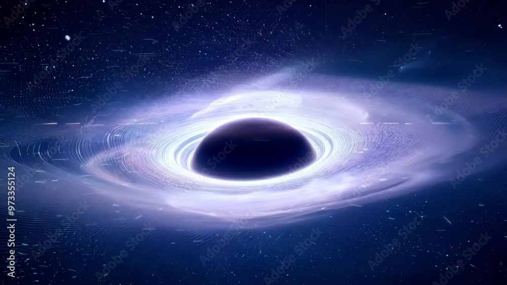 Fototapete supermassive black hole is warping the space time continuum, creating a mind boggling spectacle in t