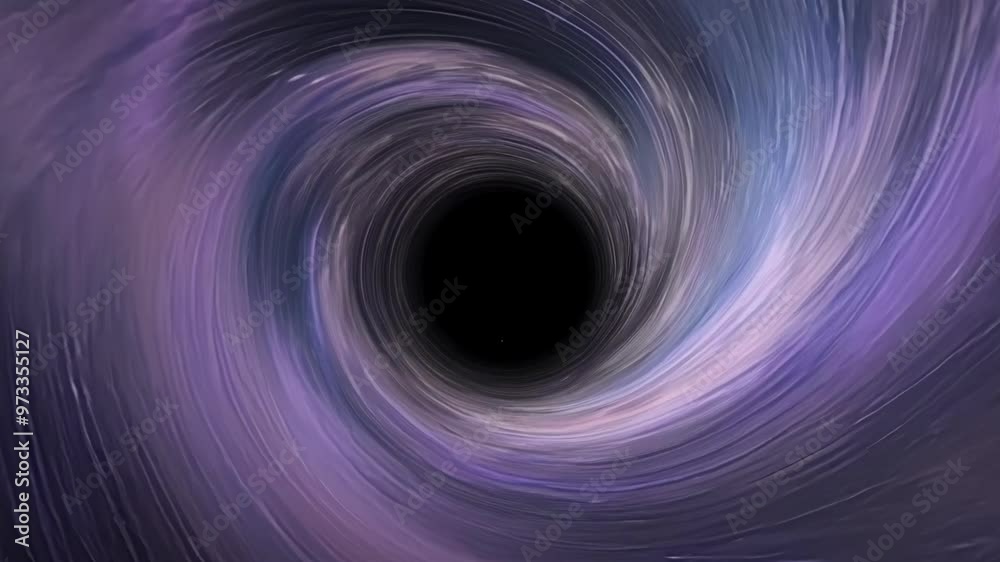 Aufkleber swirling vortex of purple and blue light is converging, creating a black hole event horizon in the c