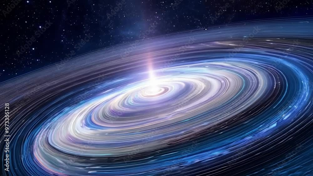 Poster mesmerizing spiral galaxy spins in deep space, surrounded by twinkling stars