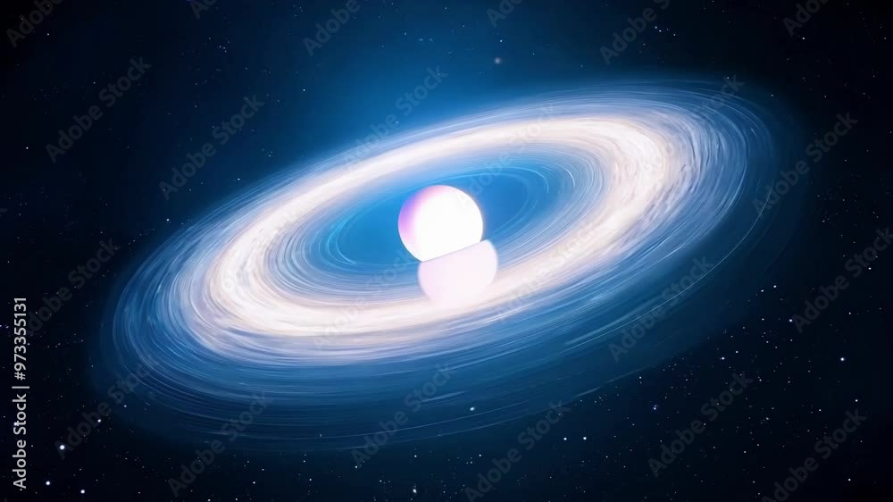 Poster White dwarf star pulls matter from a nearby companion star, creating a bright accretion disk