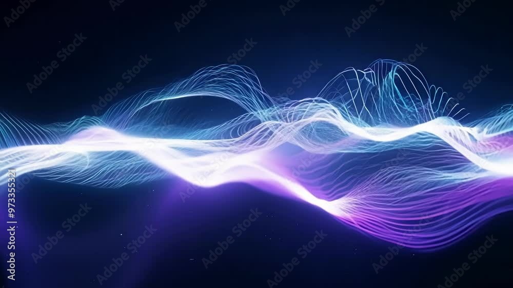 Aufkleber Digital wave pattern flowing smoothly forming an abstract background with a sense of depth, perfect for any project that requires a futuristic and technological look