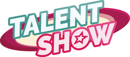 Colorful logo announcing a talent show event with a star for winning and fame