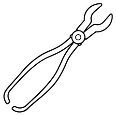 forceps outline coloring book page line art drawing