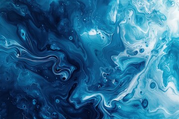 Obraz premium Abstract art background of blue paint with a liquid fluid texture, suggesting movement and depth.