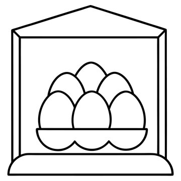 recommend clip art: frame with eggs outline coloring book page line art drawing