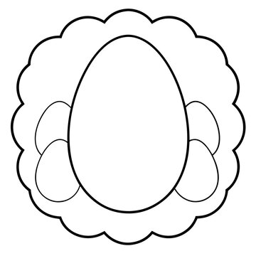 recommend clip art: frame with eggs outline coloring book page line art drawing