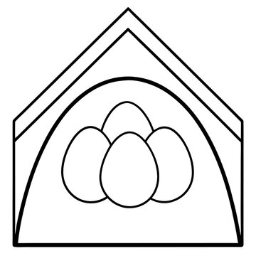 recommend clip art: frame with eggs outline coloring book page line art drawing