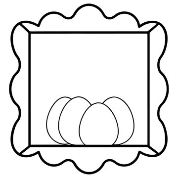 recommend clip art: frame with eggs outline coloring book page line art drawing