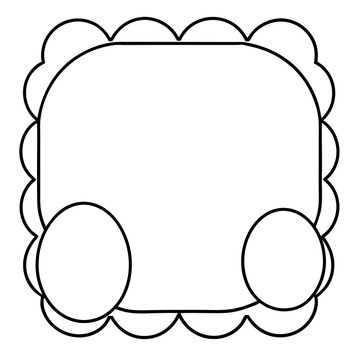 recommend clip art: frame with eggs outline coloring book page line art drawing