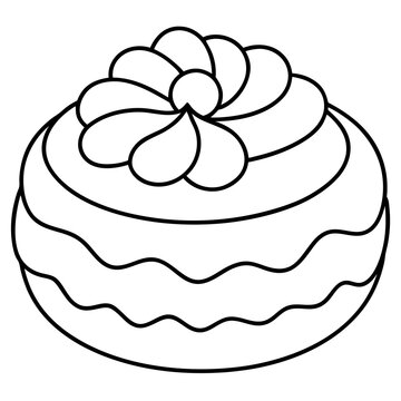 recommend clip art: french pastry s outline coloring book page line art drawing