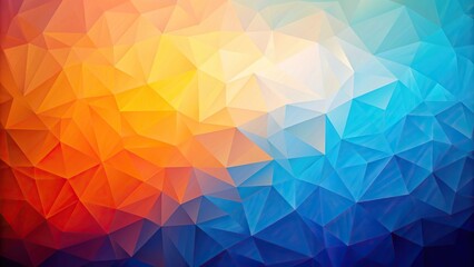 Obraz premium colorful, modern, shape, polygon, texture, A colorful and vibrant background featuring a polygon shape with a gradient transition from orange to blue with a subtle depth of field effect