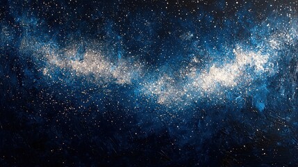 Fototapeta premium Enchanting starry night sky rendered in shades of deep indigo and sparkling silver, creating a magical and atmospheric celestial scene.