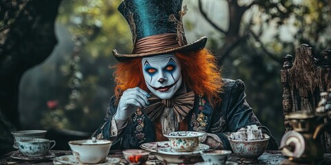 mad hatter concept during tea time