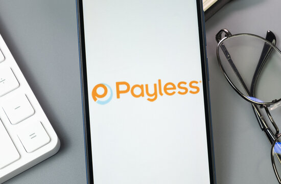 New York, USA - 30 August 2024: Payless Logo on Phone Screen, Company Icon on Display