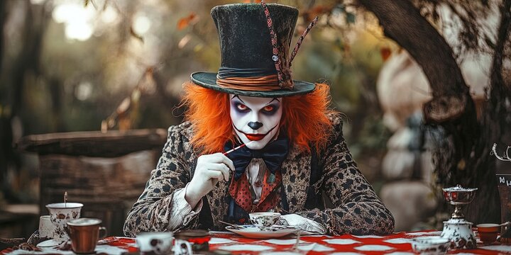 mad hatter concept during tea time