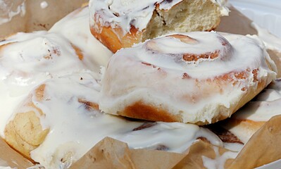 Homemade baking. bun with cream