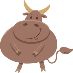 cute cartoon bull farm animal character