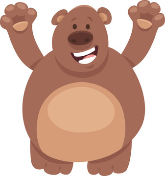 recommend clip art: happy cartoon brown bear wild animal character