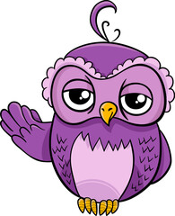 cartoon purple owl bird animal character