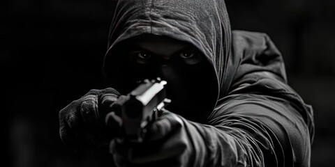 robbery concept with armed criminal