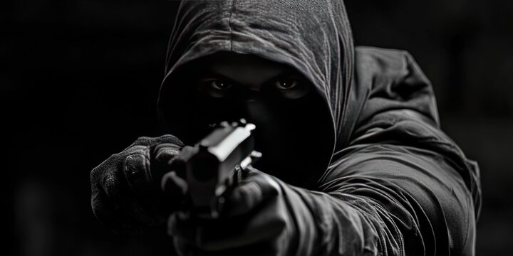 robbery concept with armed criminal