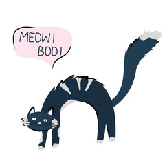 Cute Halloween cat character design. Vector illustration in flat and Doodle style for the October holiday Halloween