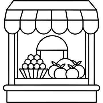 recommend clip art: fruit shop outline coloring book page line art drawing