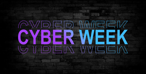 cyber week sign on a letter board