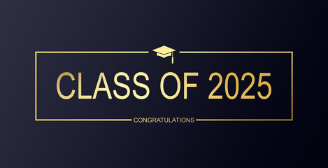 Class of 2025 typography design vector. Text for design, congratulation event, T-shirt, party, high school or college graduate. Editable class of 2025 typography design 