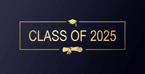 Class of 2025 typography design vector. Text for design, congratulation event, T-shirt, party, high school or college graduate. Editable class of 2025 typography design 