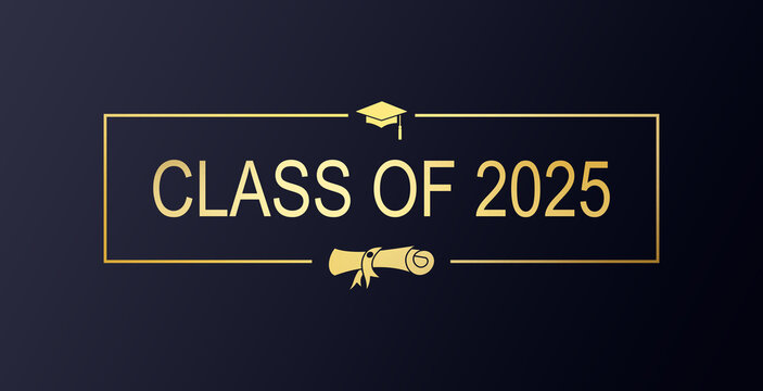 Class of 2025 typography design vector. Text for design, congratulation event, T-shirt, party, high school or college graduate. Editable class of 2025 typography design 