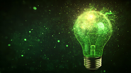 Green light bulb of future eco-energy